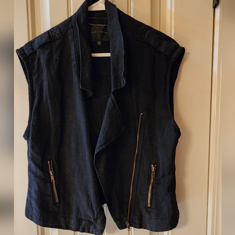 Black Sanctuary 'Editor' Linen Moro Vest